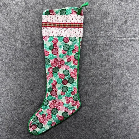 Matilda Jane Platinum Christmas Snowflake Stocking Red Green Cottagecore RARE - Picture 3 of 5